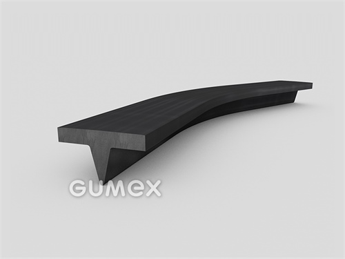 Pryžový profil tvaru "T", 15,75x27/7,5mm, 70°ShA, EPDM, -40°C/+100°C, černý